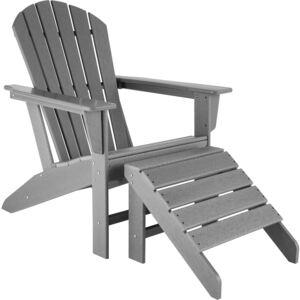 Tectake 403804 krzesło ogrodowe janis z podnóżkiem joplin - szary