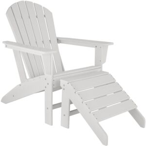 Tectake 403805 krzesło ogrodowe janis z podnóżkiem joplin - biały