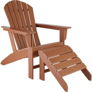 Tectake 403803 krzesło ogrodowe janis z podnóżkiem joplin - brązowy