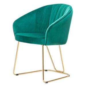 Krzesło tapicerowane Olimpia zielone nogi złote