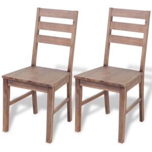 Krzesła stołowe, 2 szt., lite drewno akacjowe