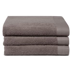 Komplet 3 ręczników Pure Cement, 60x110 cm