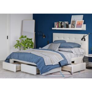 Łóżko tapicerowane z materacem 140x200 sf921 biały