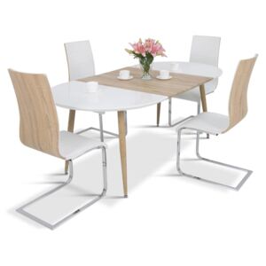 Okrągły rozkładany stół z nowoczesnymi krzesłami Meblobranie WHS Ed 4