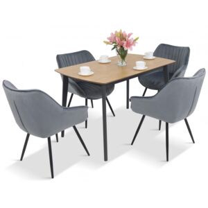 Zestaw stół 120 + 4 krzesła tapicerowane ciemnoszare Bergen V 4 Meblobranie