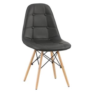 Krzesło tapicerowane drewniane nogi em08-9 czarne