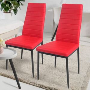 Zestaw krzeseł do jadalni ze skórą ekologiczną, czerwony, 2