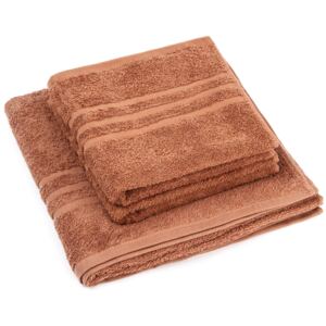 Zestaw ręczników „Classic” brązowy, 2 szt. 50 x 100 cm, 1 szt. 70 x 140 cm