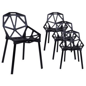 Krzesło nowoczesne VECTOR - zestaw 4 sztuki - czarny