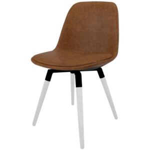 Krzesło Grace Fido brązowe nogi czarno-białe