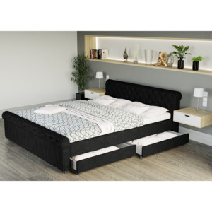 Łóżko tapicerowane do sypialni 180x200 1807d czarne