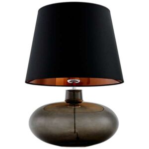 Stojąca LAMPA klasyczna SAWA 40587102 Kaspa stołowa LAMPKA biurkowa abażurowa do sypialni nocna grafitowa czarna miedziana