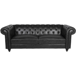 Sofa 3 osobowa din piele ecologica vintage Charlietown Black