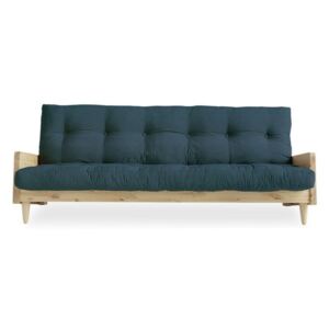 Sofa rozkładana z ciemnoniebieskim obiciem Karup Indie Natural Deep