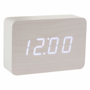 Biały budzik z białym wyświetlaczem LED Gingko Brick Click Clock