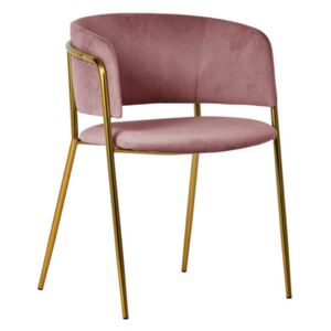 Krzesło Evia różowe/złote nogi