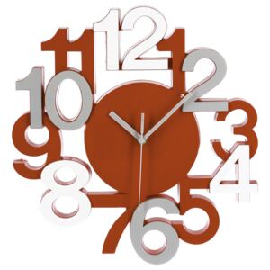 Zegar ścienny, czerwony, 34 x 4,2 x 32 cm