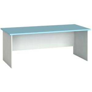 Stół biurowy prosty 180 x 80 cm, biały/turkusowy