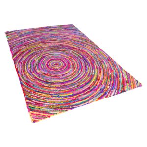 Dywan wielokolorowy 140 x 200 cm ręcznie pleciony abstrakcja hippie etniczny