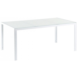 Stół ogrodowy biały - 160 cm - meble ogrodowe - aluminium - CATANIA