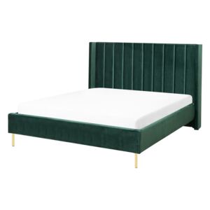 Łóżko welurowe 180 x 200 cm zielone VILLETTE