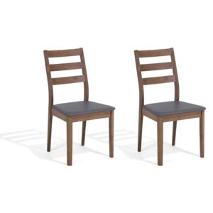 Zestaw 2 krzeseł do jadalni ciemne drewno MODESTO