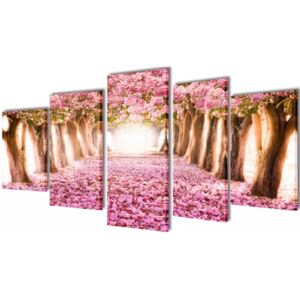 Zestaw obrazów Canvas 200 x 100 cm Kwiat Wiśni