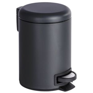 Kosz łazienkowy LEMAN MATT czarny, pojemnik na śmieci, 3 l, WENKO