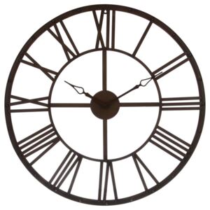 Brązowy metalowy zegar ścienny VINTAGE - Ø 70 cm