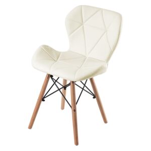 Rimo krzesło tapicerowane białe - ekoskóra