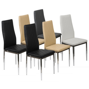 6 krzeseł tapicerowanych k1 romb nogi chrom