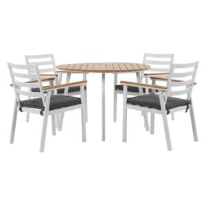 Zestaw ogrodowy stół i 4 krzesła biały CAVOLI