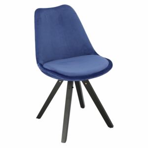 Krzesło NORDEN STAR SQUARE velvet niebieski-czarny