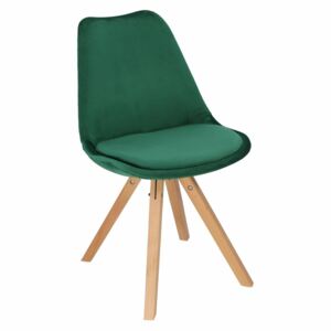 Krzesło NORDEN STAR SQUARE velvet zielony-naturalny