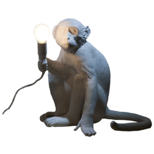 Lampa stołowa Seletti Monkey Sitting biała