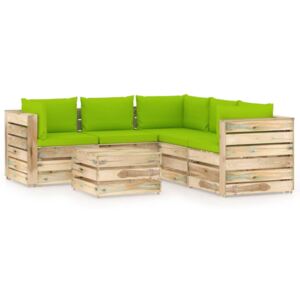 6-cz. zestaw wypoczynkowy do ogrodu, z poduszkami, drewniany