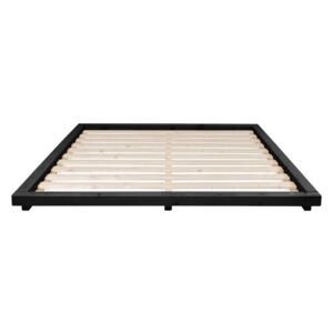 Czarne łóżko z drewna sosnowego Karup Design Dock, 160x200 cm