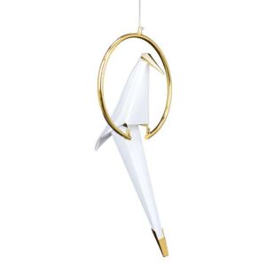 Modernistyczna LAMPA wisząca CGLOT1 COPEL dekoracyjna OPRAWA metalowy zwis LED 10W 3000K ptak bird biały złoty
