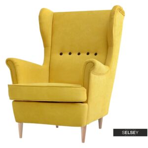 Fotel Malmo żółty uszak w nowoczesnym stylu