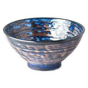 Niebieska miska ceramiczna MIJ Copper Swirl, ø 16 cm