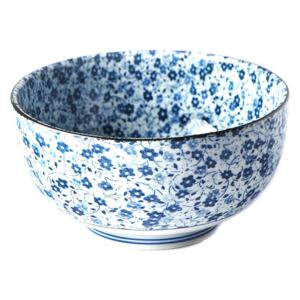 Niebiesko-biała miska ceramiczna na udon MIJ Daisy, ø 16 cm