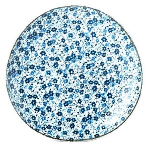 Niebiesko-biały talerz ceramiczny MIJ Daisy, ø 19 cm