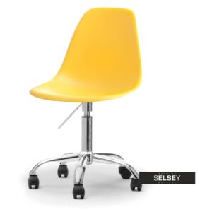 Fotel biurowy MPC move żółty - chrom na kółkach