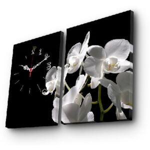 Dekoracyjny zegar ścienny Kwiaty, 64x40 cm