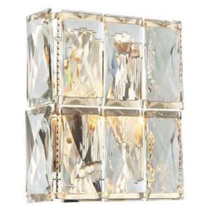 Prostokątna LAMPA ścienna INTERO GOLD PARETTE Orlicki Design kryształowa OPRAWA glamour KINKIET crystals złoty przezroczysty