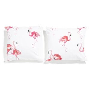 Zestaw dwustronnych poszewek "Flamingi" - 50 x 60 cm