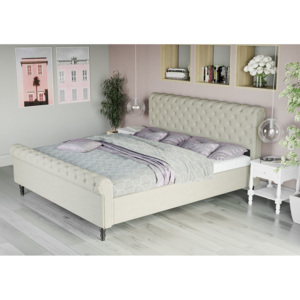 Łóżko z materacem tapicerowane 180x200 1130 beż