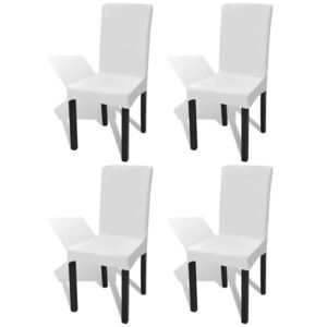 Elastyczne pokrowce na krzesło w prostym stylu białe 4 szt