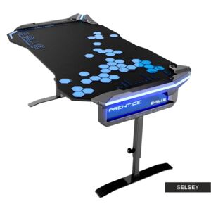 Biurko gamingowe E-Blue Hex czarne z podświetlaniem i ergonomicznym blatem