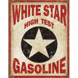 Metalowa tabliczka White Star Gasoline, (30 x 42 cm)